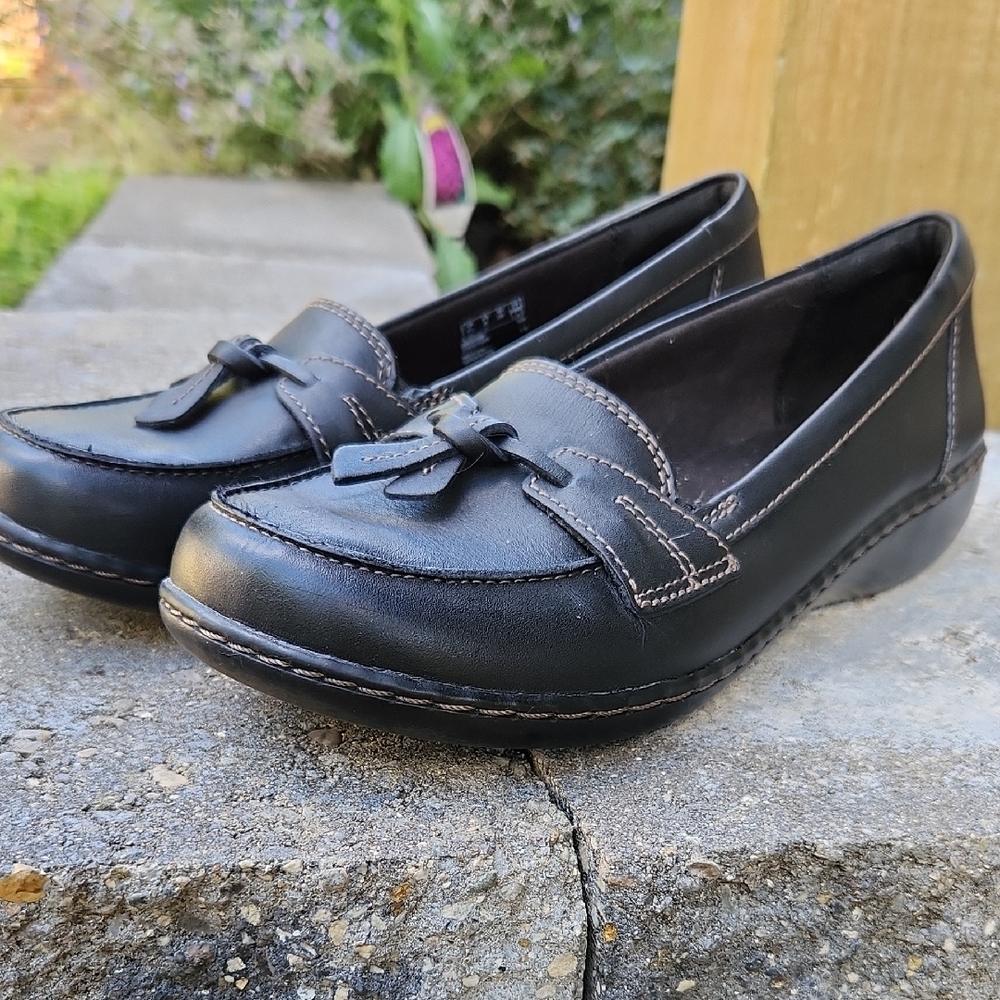 Clarks Black Leather Loafers